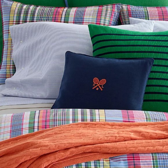 Ralph Lauren Ashby Throw Pillow Blue Orange